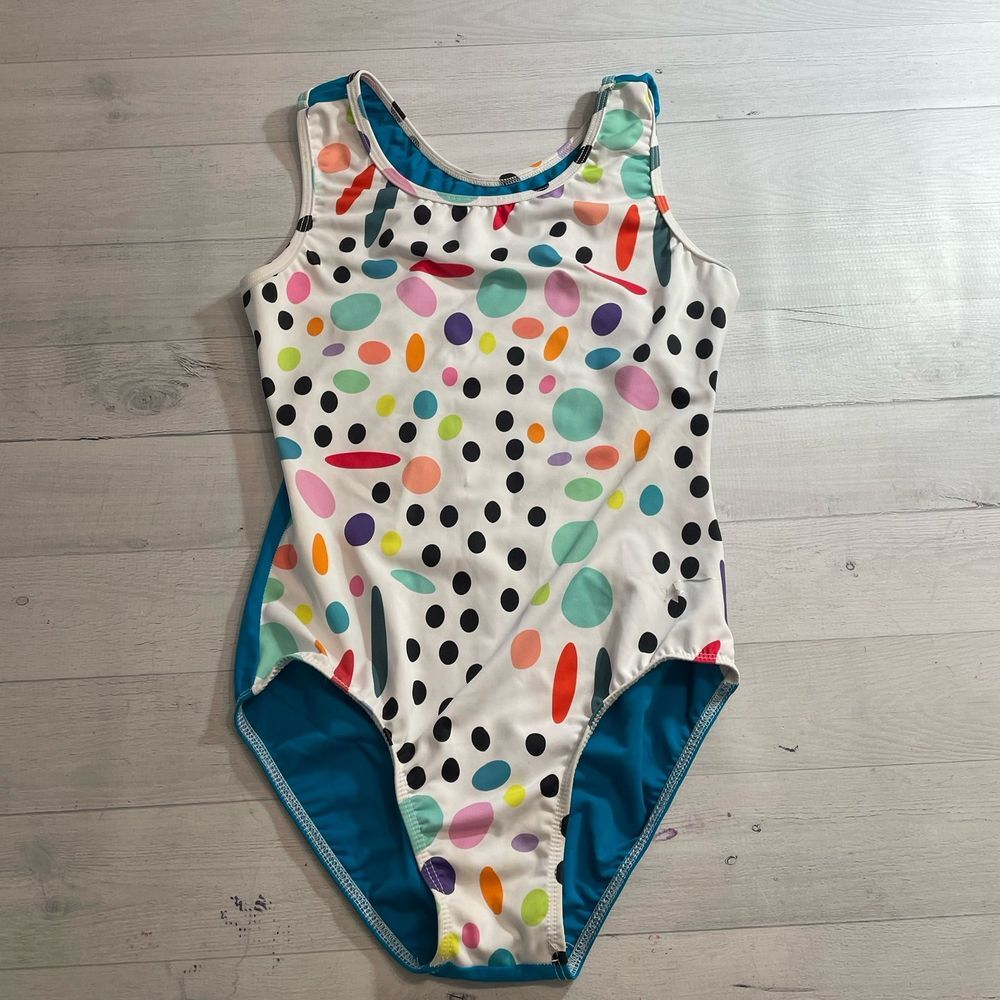 Destira leotard blue colorful womens medium